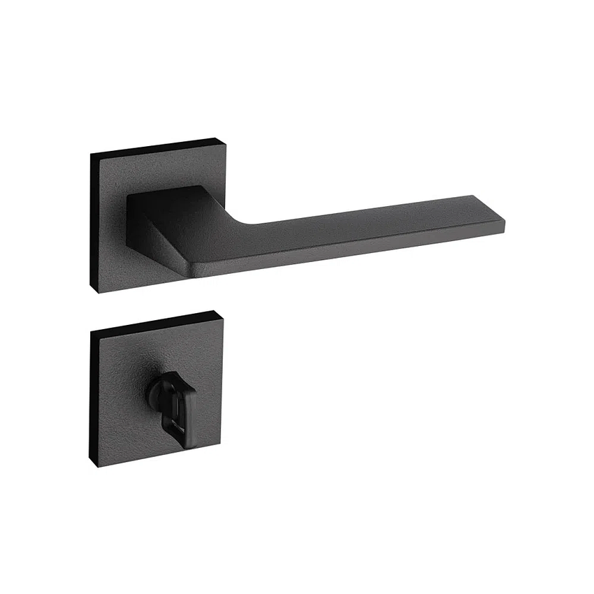 Fechadura de Porta Madeira Banheiro Pado Sara Quadrada 55mm Preta