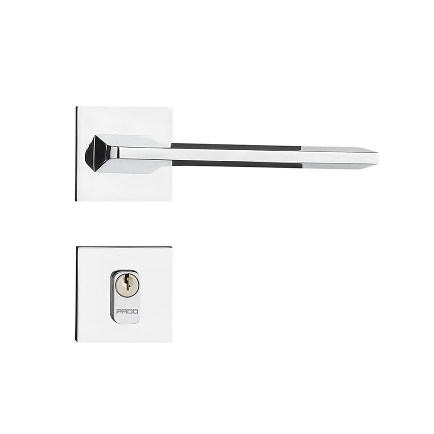 【SPA10】タロ SAR Fechadura de Porta Madeira Externa Pado Sara Quadrada 40mm Cromada
