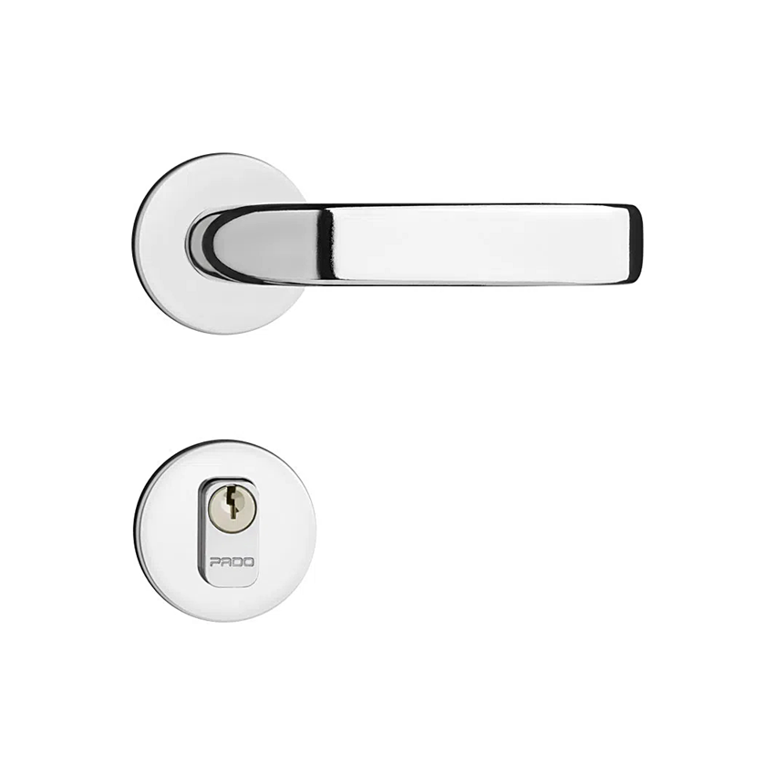 Fechadura de Porta Madeira Externa Pado Magnum 40mm Cromada Roseta