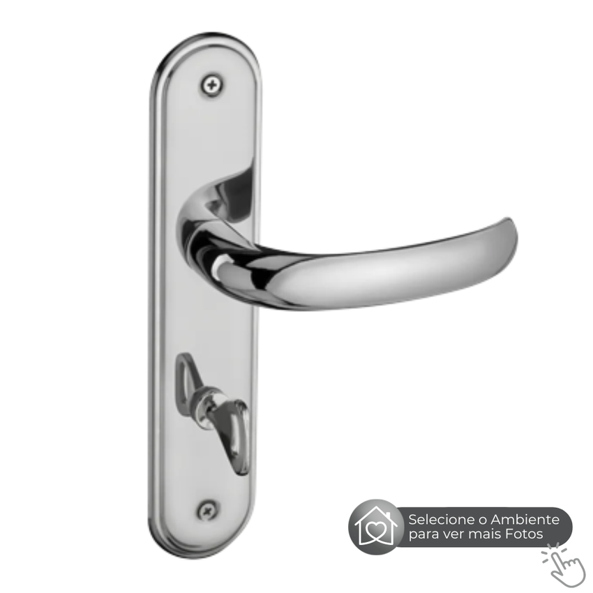 Fechadura de Porta Madeira Externa Pado Concept 40mm Cromada