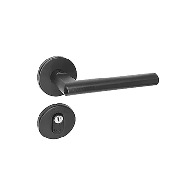 Fechadura Haga Squadro externa preta 40 mm com roseta redonda 527