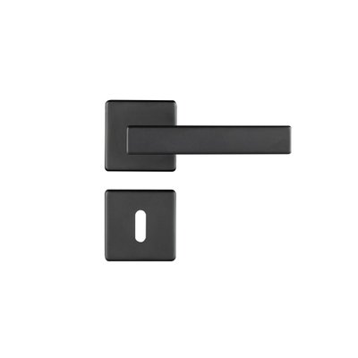 Fechadura interna Pado Concept preta com roseta quadrada de 40 mm
