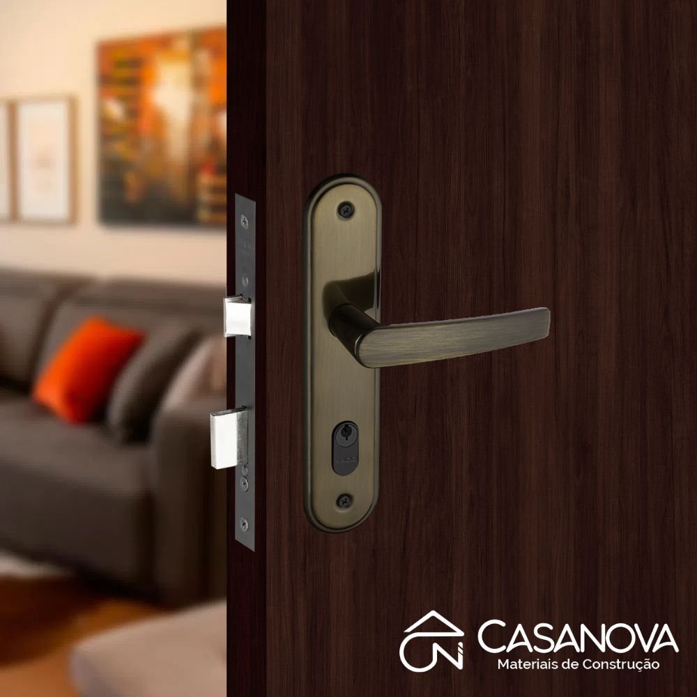 Fechadura de Porta Madeira Externa Pado Concept 40mm BX Espelho ZM