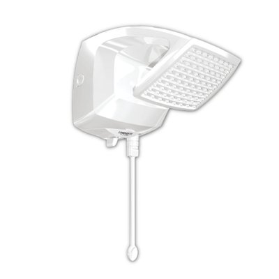 Chuveiro Lorenzetti Futura eletr&ocirc;nico 220 V e 7500 W branco em banheiro