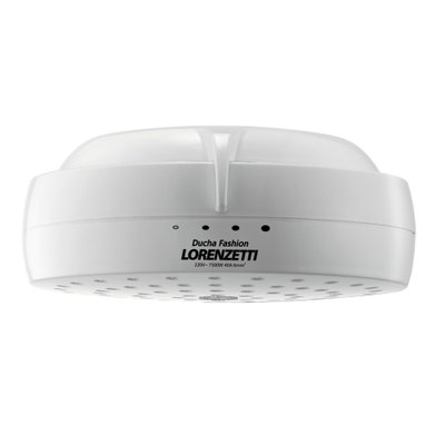 Chuveiro Lorenzetti Fashion branco multitemperatura de 7500 W instalado na parede