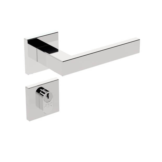 Fechadura Externa Stam IX290 40mm Inox Polido Cromada Roseta
