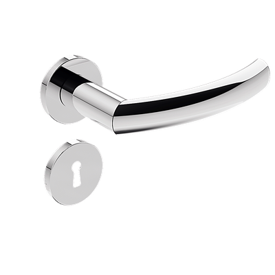 Fechadura interna Stam IX40 em inox polido com roseta redonda de 40 mm