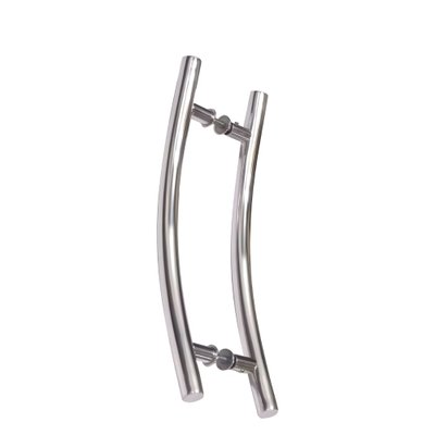 Puxador de porta curvo de 60 cm em alum&iacute;nio cromado, perfil tubular redondo