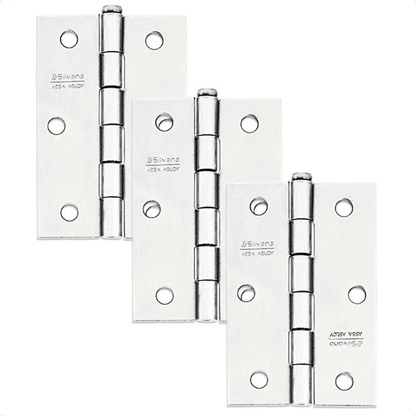 Dobradiça para Porta Americana Aço Zincado Caixa com 24 Unidades