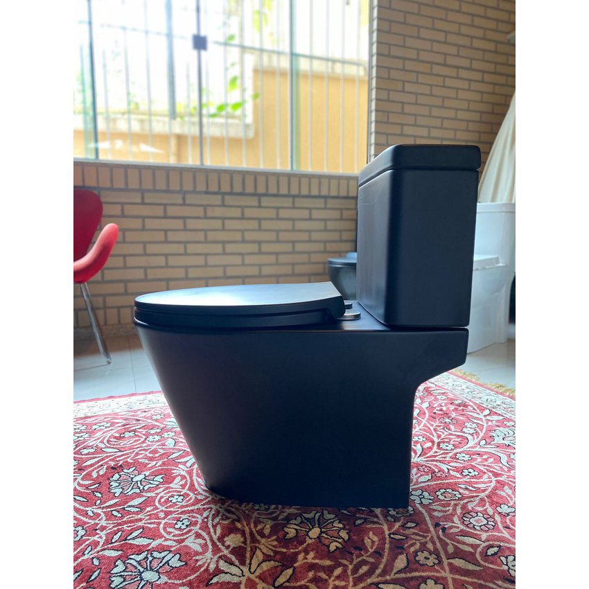 Bacia com Caixa Acoplada Monobloco Preto Fosco MP 810 Manplex