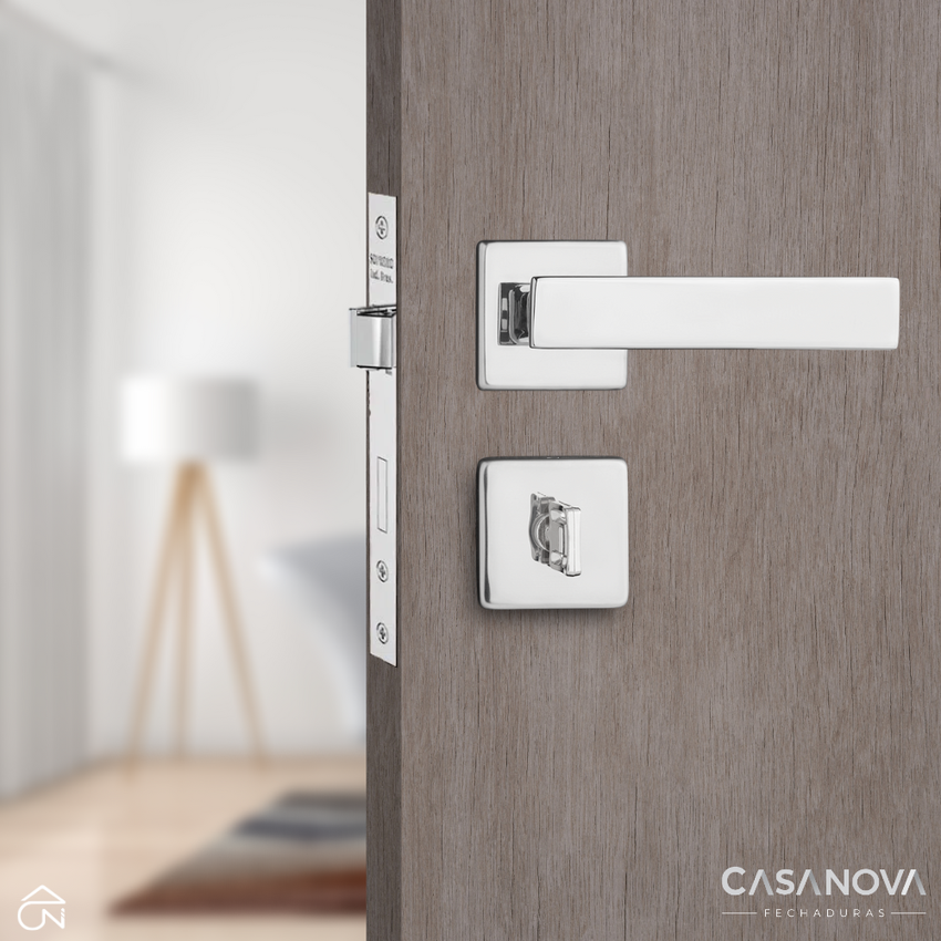 Fechadura Banheiro Pado 701 55mm Cromada Roseta Quadrada