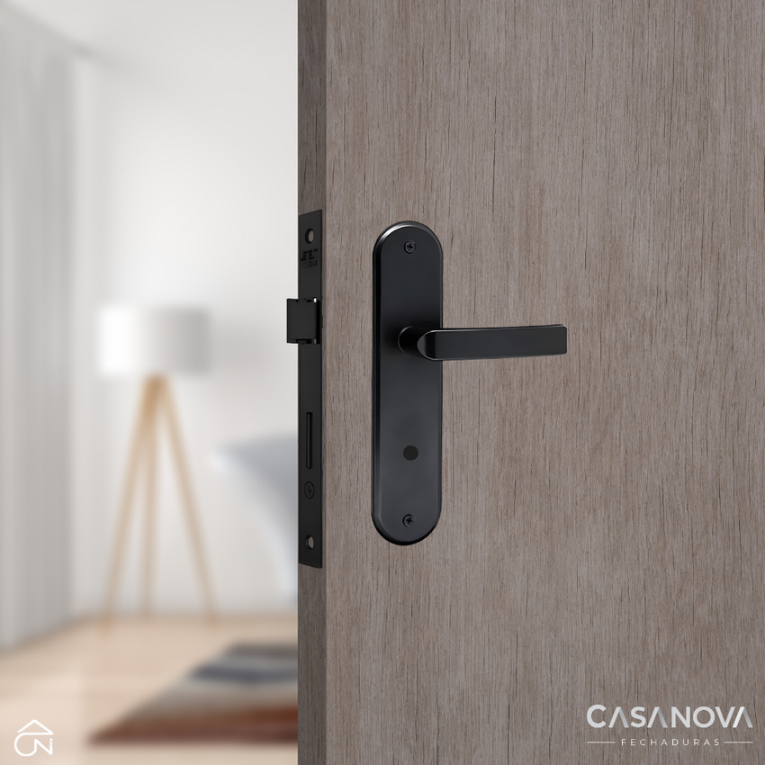 Fechadura de Porta Silvana Italy 1300 Preta - Casanova Loja C&C