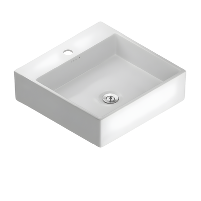 Cuba de sobrepor Kohler Taut quadrada com mesa e furo branca de 41 x 41 cm
