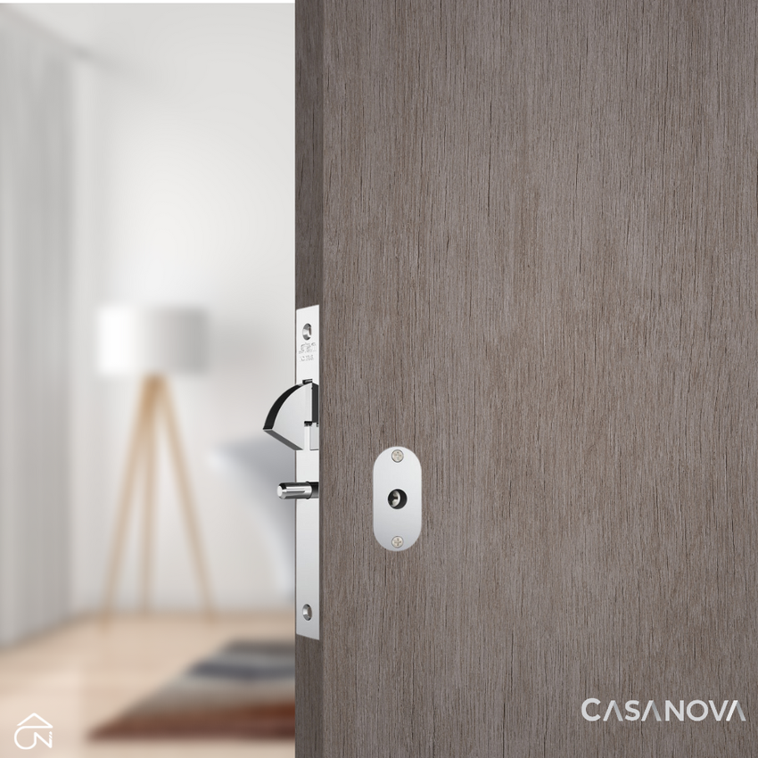 Fechadura de Porta de Correr Stam Tetra 1940 Inox Escovado