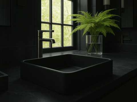 Cuba para Banheiro Kohler Vox de Sobrepor Quadrada 41x41cm Black Matte 2661BR 7 seo2