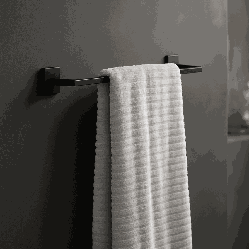 Porta Toalha 610mm Square Kohler Preto Preto Fosco | 23285BR-BL