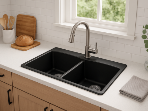 cuba para cozinha kohler kennon de sobreporembutir retangular dupla com mesa e furo 838x559mm black matte 8185br 1 cm1 seo2