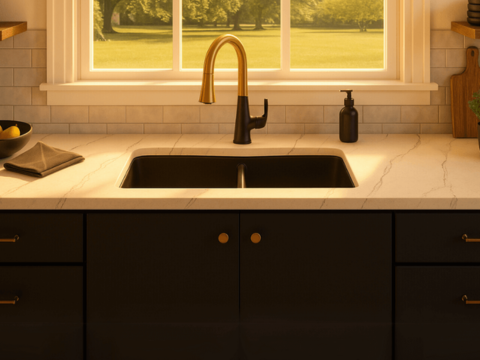 cuba para cozinha kohler kennon de sobreporembutir retangular dupla com mesa e furo 838x559mm black matte 8185br 1 cm1 seo3