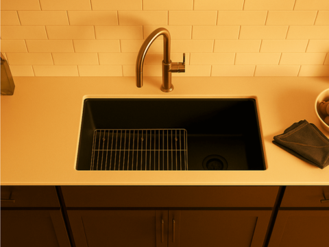 cuba para cozinha kohler kennon de sobreporembutir retangular dupla com mesa e furo 838x559mm black matte seo 2