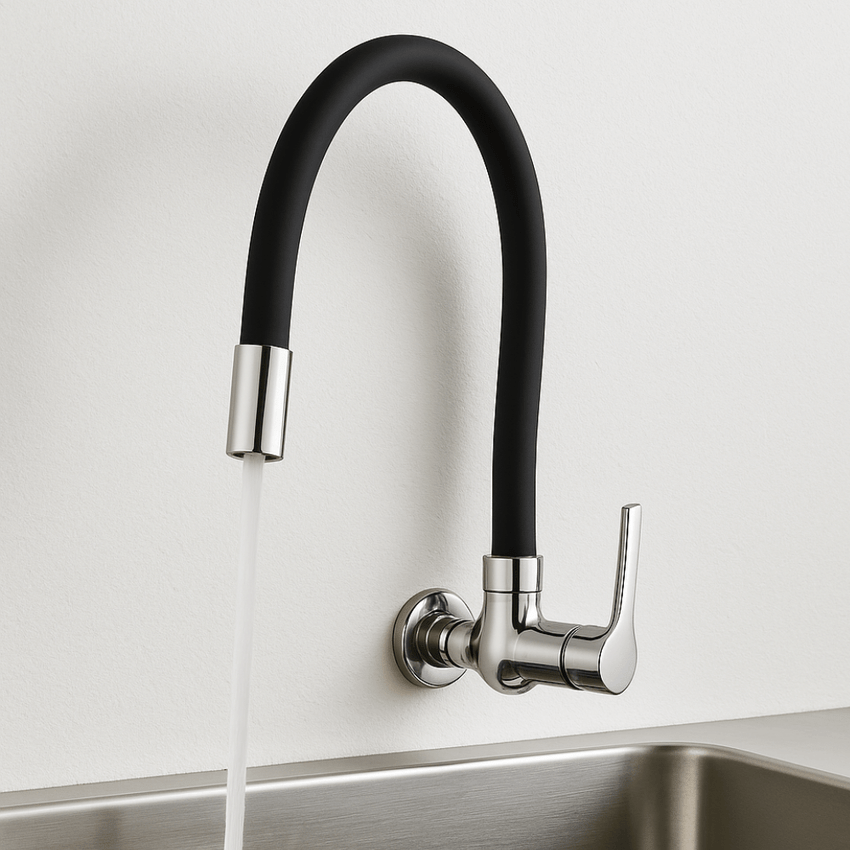 Torneira Fria para Cozinha de Parede DCK Inox Preta - Casanova