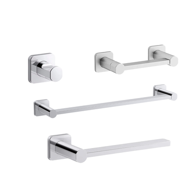 Kit de acess&oacute;rios de banheiro Kohler Parallel cromado com quatro pe&ccedil;as