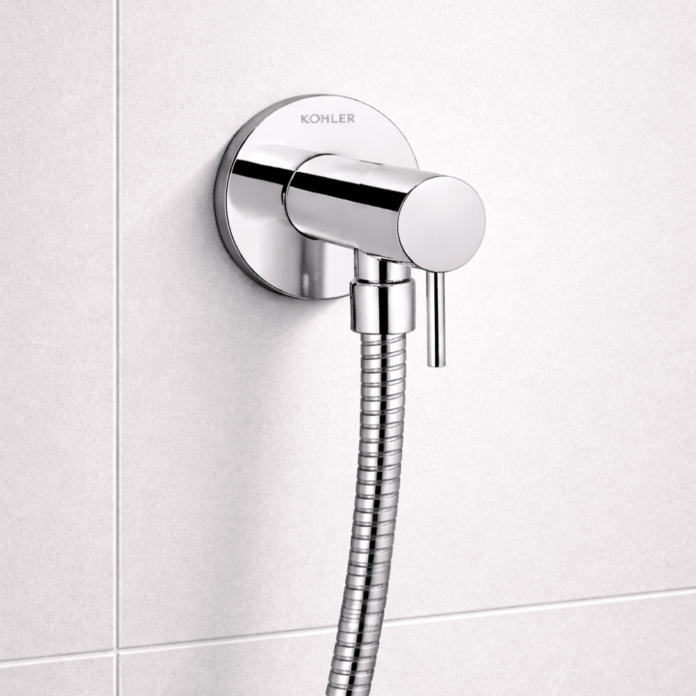 Acabamento de v&aacute;lvula Kohler angular Purist com alavanca cromado