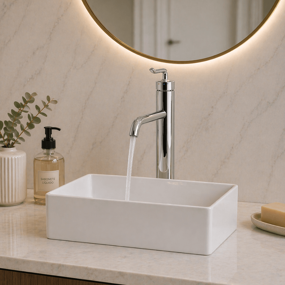 Misturador monocomando Kohler Purist bica super alta para lavat&oacute;rio cromado