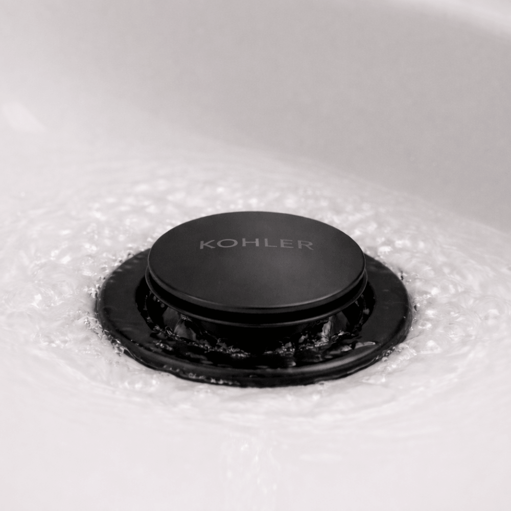 V&aacute;lvula click Kohler instalada em cuba sem ladr&atilde;o