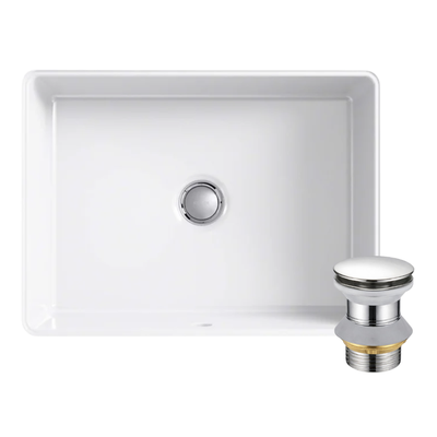 Kit cuba Kohler Verticyl branca com v&aacute;lvula click cromada